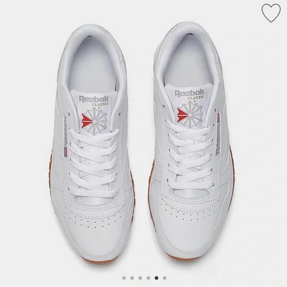 NIB Women Reebok Classic Leather Casual Shoes White 8 - Picture 4 of 6